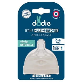 Dodie Anti-Kolik-Schnuller mit Mehrfachperforation, langsamer Durchfluss, 0–6 Monate
