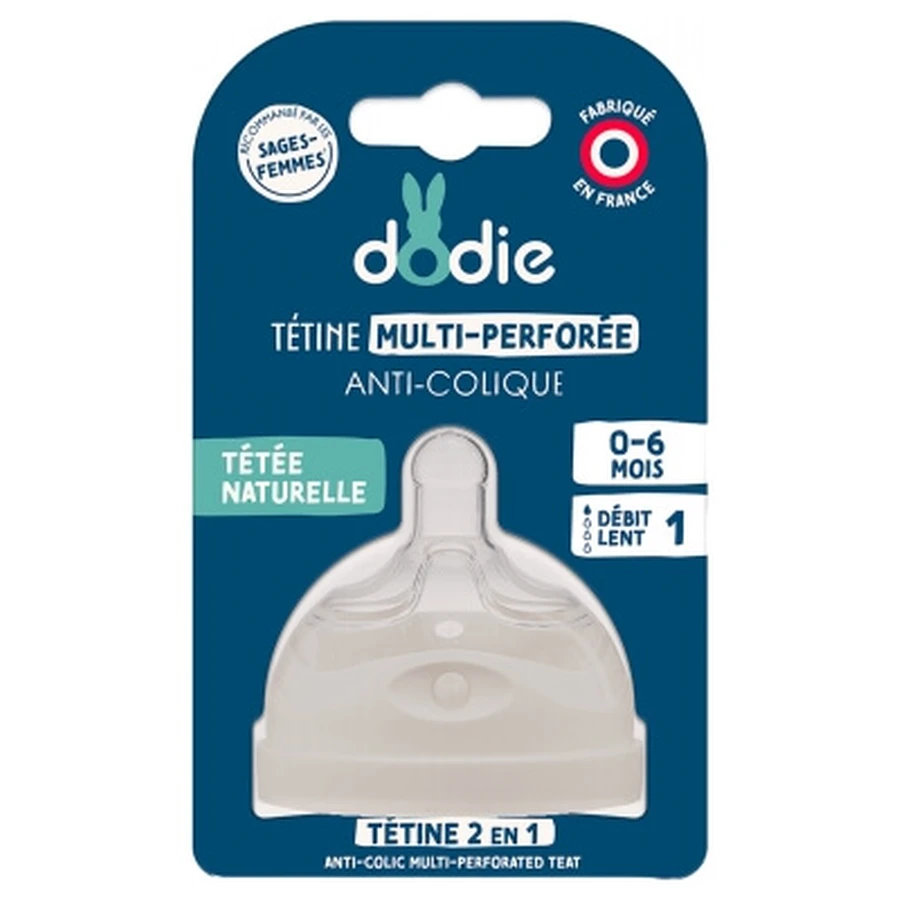 Dodie Anti-Kolik-Schnuller mit Mehrfachperforation, langsamer Durchfluss, 0–6 Monate