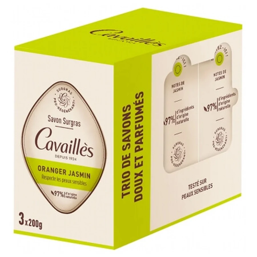 Cavaillès Vochtinbrengende zeep met sinaasappel en jasmijn, 3 x 200 g