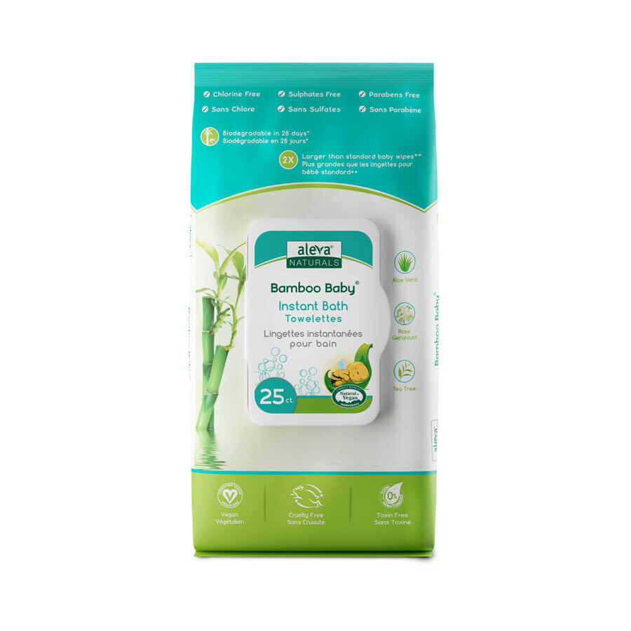 Cumpără Prosopele umede din fibre de bambus, 25 buc, Aleva Naturals Prosopele umede din fibre de bambus, 25 buc, Aleva Naturals