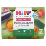 HiPP P'tits Veggies: salteado de verduras ecológicas con sémola, para bebés a partir de los 6 meses, 2 tarros