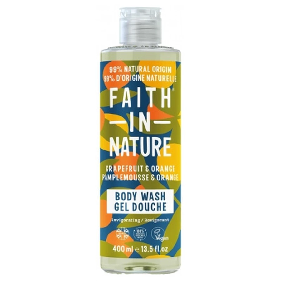 Gel de ducha de pomelo y naranja de Faith In Nature, 400 ml