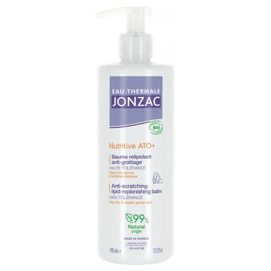 Agua termal Jonzac Nutritive ATO+: Bálsamo orgánico intensivo restaurador de lípidos, 400 ml