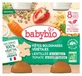 Pasta con salsa boloñesa vegetal de Babybio con lentejas y tomate, a partir de los 8 meses, ecológica, 2 tarros de 200 g cada uno