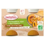 Babybio: Calabaza verde y calabaza moscada ecológicas, 2 tarros de 130 g cada uno