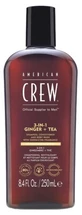 Champú, acondicionador y gel de baño 3 en 1 American Crew con aroma a té de jengibre para el cabello y el cuerpo (250 ml), nutritivo e hidratante