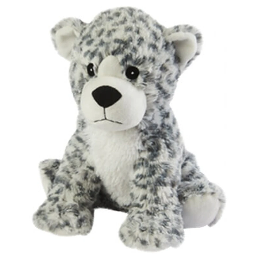 Botella de agua caliente «Cozy Plush» de Soframar, con estampado de leopardo blanco
