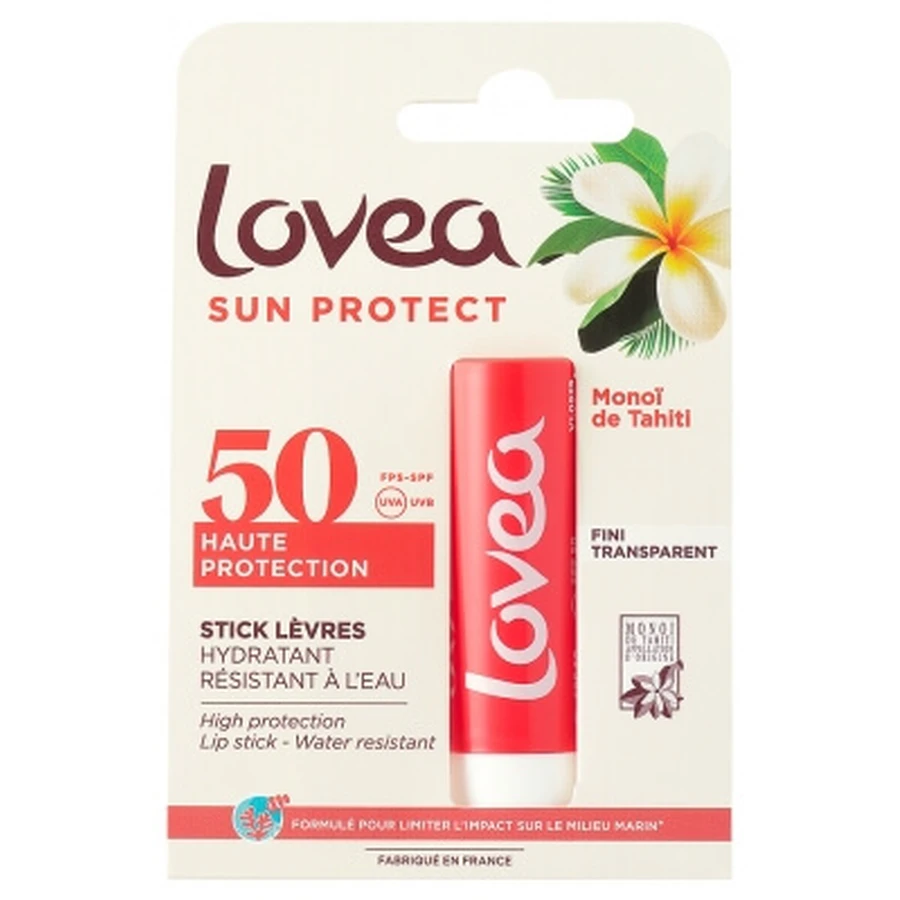 Lovea Stick Lèvres Haute Protection Monoï de Tahiti SPF50 4 g