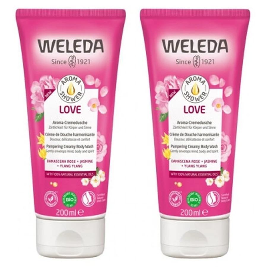 Weleda Love Harmonizing Duschcreme, 2er-Pack (je 200 ml)
