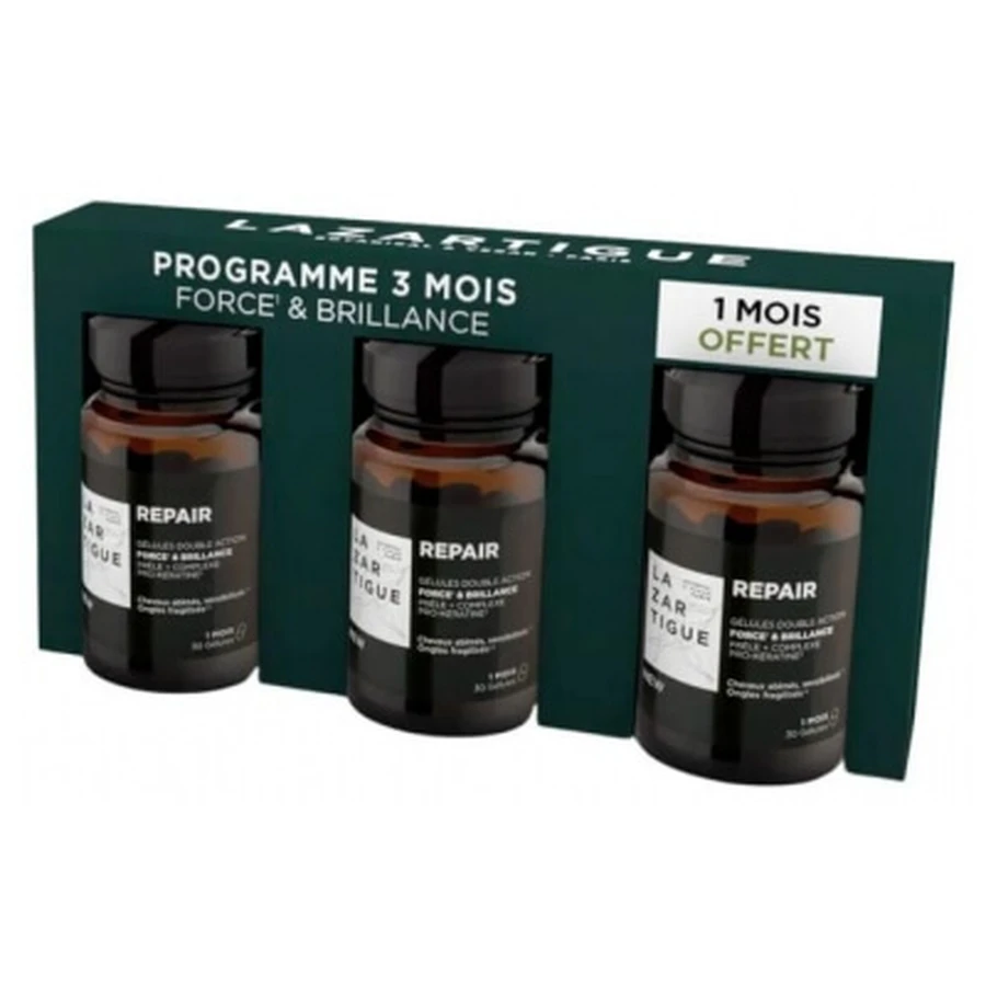 Lazartigue Repair Force & Brilliance, verpakking van 3 x 30 capsules