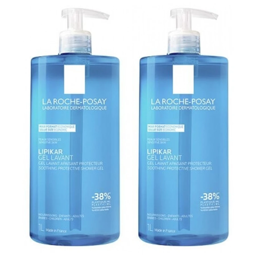 La Roche-Posay Lipikar Soothing and Protective Cleansing Gel, 1 L, 2-Pack