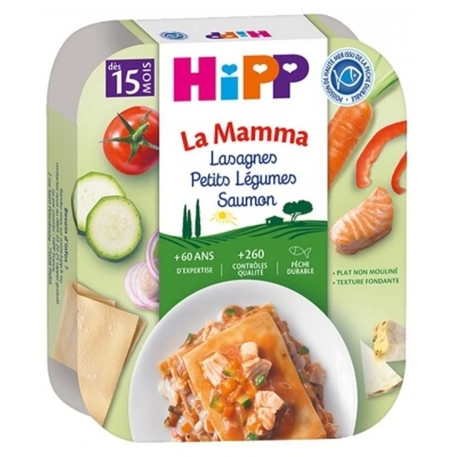 HiPP La Mamma Lasagne mit Babygemüse und Lachs, ab 15 Monaten, 250 g