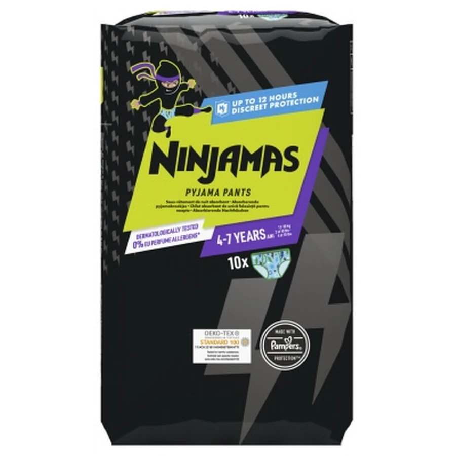 Pampers Ninjamas Sous-Vêtement de Nuit Absorbant Garçon 4-7 Ans (17-30 kg) 10 Unités