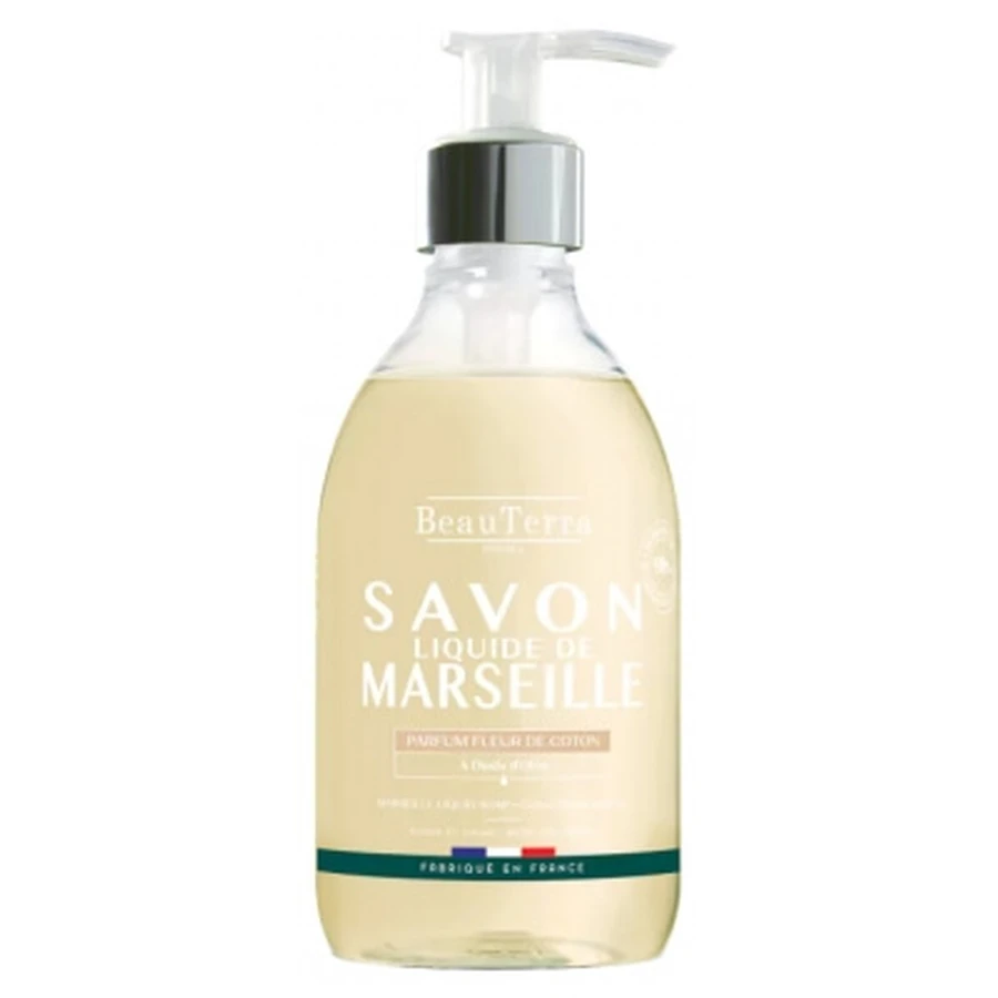 Jabón líquido BeauTerra Marseille, flor de algodón, 300 ml