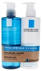 Gel limpiador calmante y protector Lipikar de La Roche-Posay, 400 ml + Loción corporal relipidizante contra la sequedad con efecto de 48 horas, 400 ml. Oferta especial