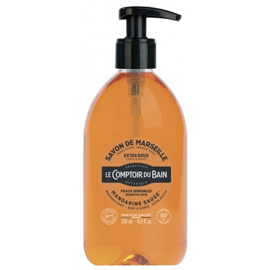 Jabón de Marsella «Le Comptoir du Bain», mandarina y salvia, 500 ml