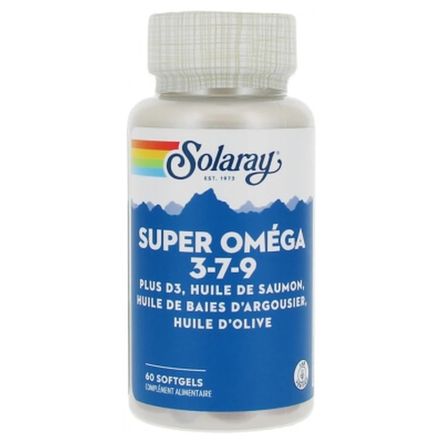 Solaray Super Omega 3-7-9, 60 Softgels