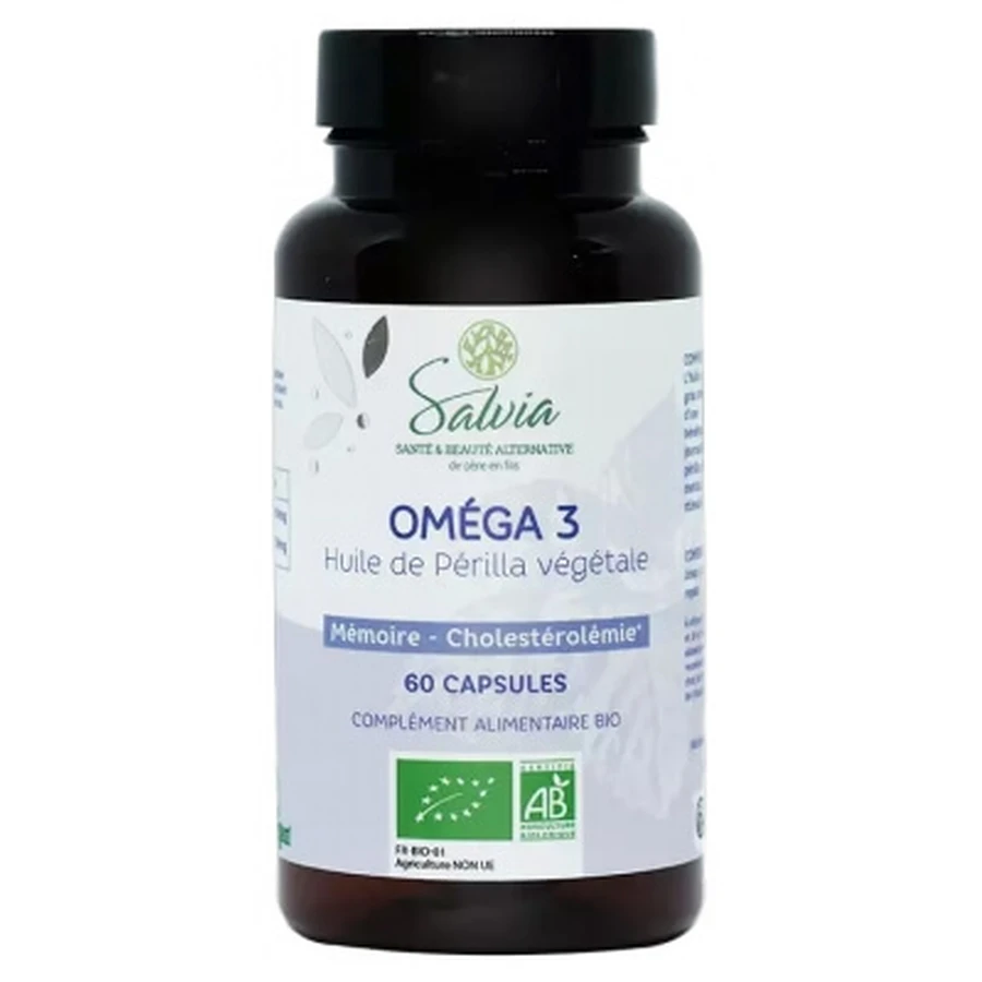 Salvia Nutrition Organic Omega-3 Perilla Seed Oil, 60 Capsules