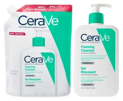 CeraVe Foaming Gel 473 ml + Eco-Refill 473 ml