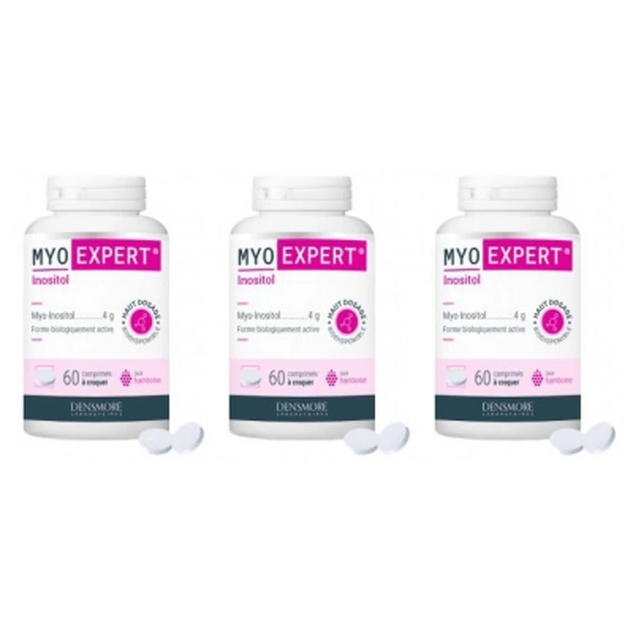 Densmore Myo Expert Inositol, Pack of 3 x 60 Chewable Tablets