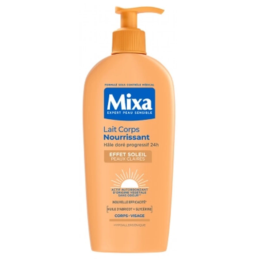 Mixa Pflegende Körperlotion mit Sonnenkuss-Effekt für helle Haut, 250 ml