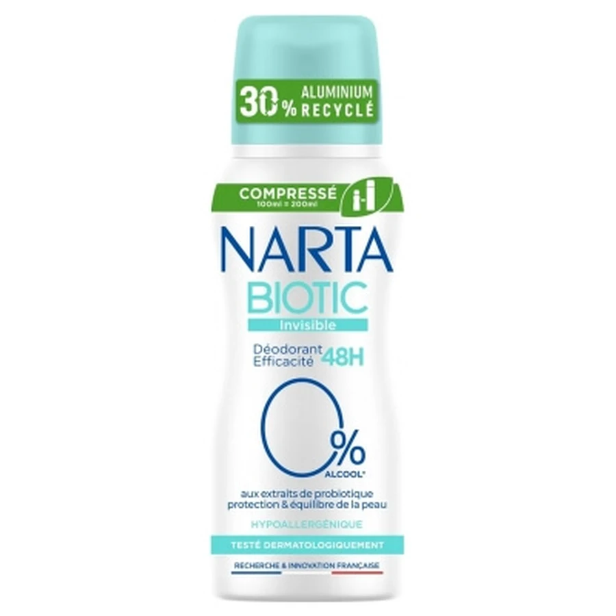 Narta Biotic 48-Stunden-Deo-Spray „Invisible“, 100 ml