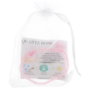 Pulsera de cuarzo rosa facetado de Natura Square