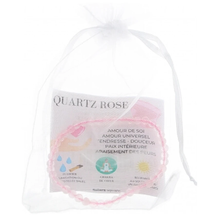 Pulsera de cuarzo rosa facetado de Natura Square