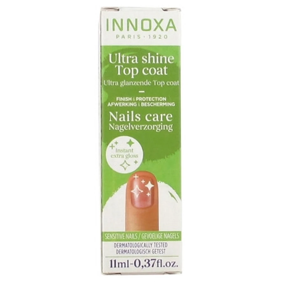 Innoxa Ultra-Glossy Top Coat for Sensitive Nails, 11 ml