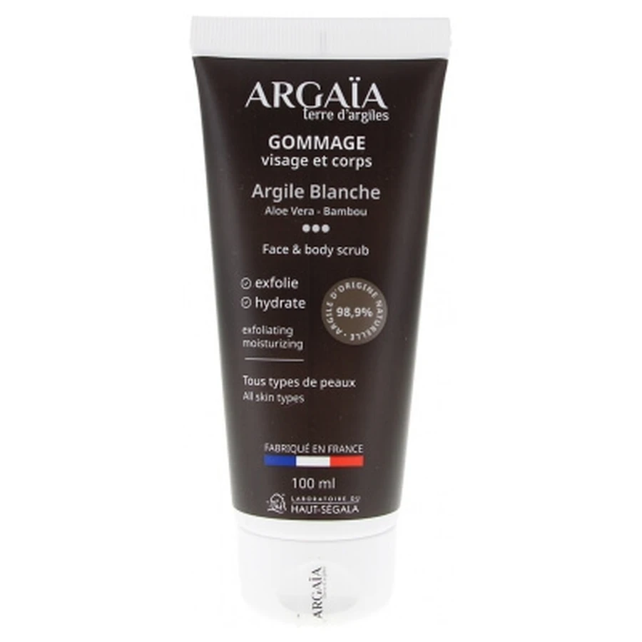Argaïa Witte Klei Gezichts- en Lichaamsscrub 100 ml