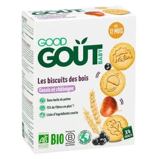Galletas orgánicas de grosella negra y castañas del bosque de Good Goût, para mayores de 12 meses, 80 g