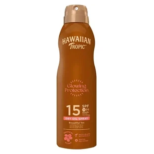 Hawaiian Tropic Glowing Protection, aceite seco en spray con SPF 15, 177 ml