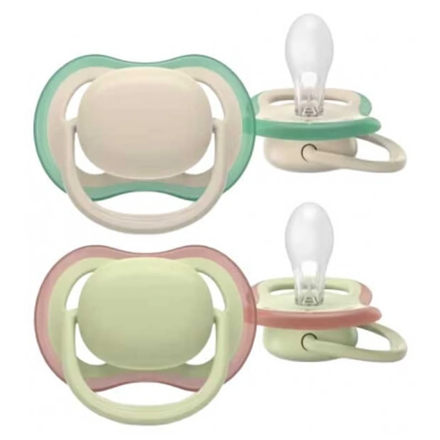 Avent Ultra Air Nature 2 – Schlichte kieferorthopädische Schnuller, 6–18 Monate