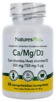 Natures Plus Ca/Mg/D3 con vitamina K2, 30 comprimidos