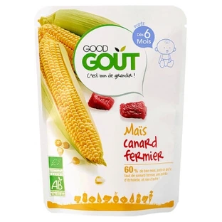 Good Goût biologische gekweekte eend met maïs, voor baby’s vanaf 6 maanden, 190 g