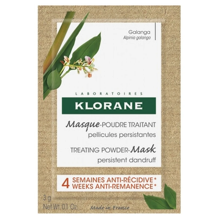 Klorane Galanga Treatment Powder Mask for Persistent Dandruff, 8 Sachets