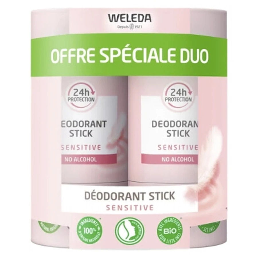 Weleda Déodorant Stick Sensitive Lot de 2 x 50 g