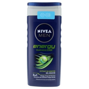Gel de ducha 3 en 1 Nivea Men Energy, frescor durante 24 horas, 250 ml