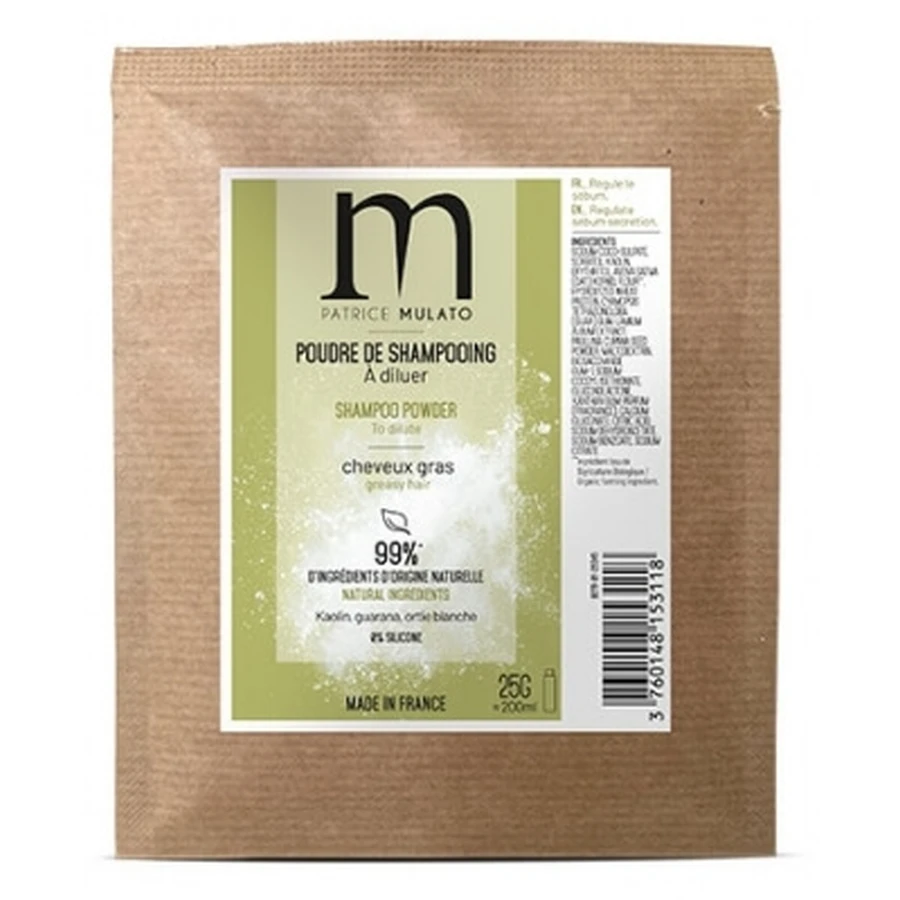 Champú en polvo Patrice Mulato para cabello graso, de Mulato
