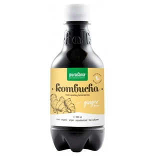 Kombucha orgánica con sabor a jengibre de Purasana, 330 ml
