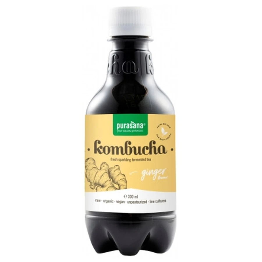 Kombucha orgánica con sabor a jengibre de Purasana, 330 ml