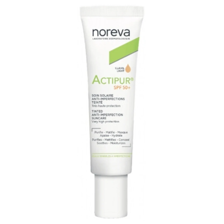 Noreva Actipur Sonnenschutz gegen Hautunreinheiten LSF 50+ Heller Farbton 30 ml