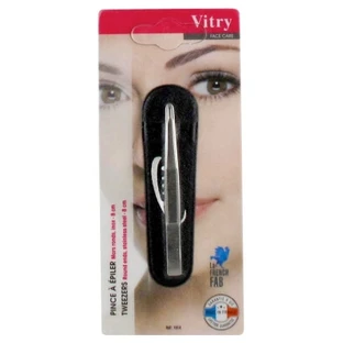 Pinzas de punta redondeada para el cuidado facial de Vitry, 8 cm