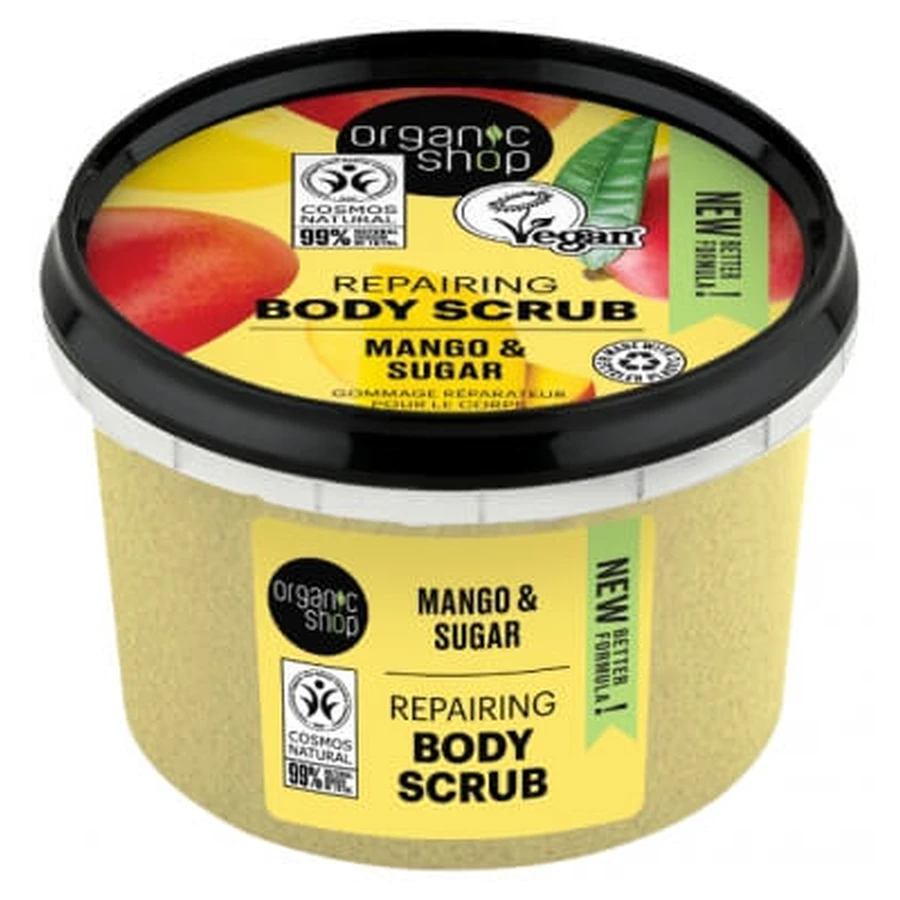 Organic Shop Lichaamsscrub: Herstellende lichaamsscrub met mango en suiker, 250 ml