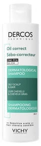 Vichy Dercos Sebum-Regulating Dermatological Shampoo for Oily Scalp &amp; Hair, 200 ml