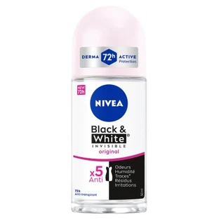 Desodorante antitranspirante Nivea Black & White Invisible de 72 horas en roll-on, 50 ml