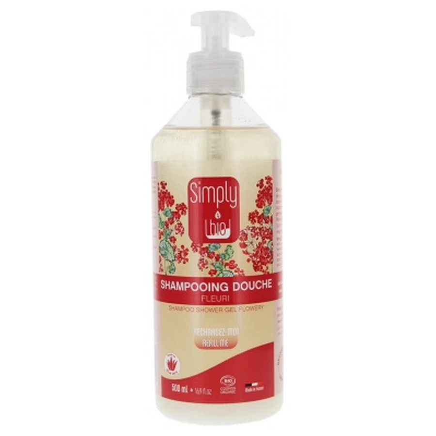 Champú y gel de baño floral ecológico «Simply Bio», 500 ml