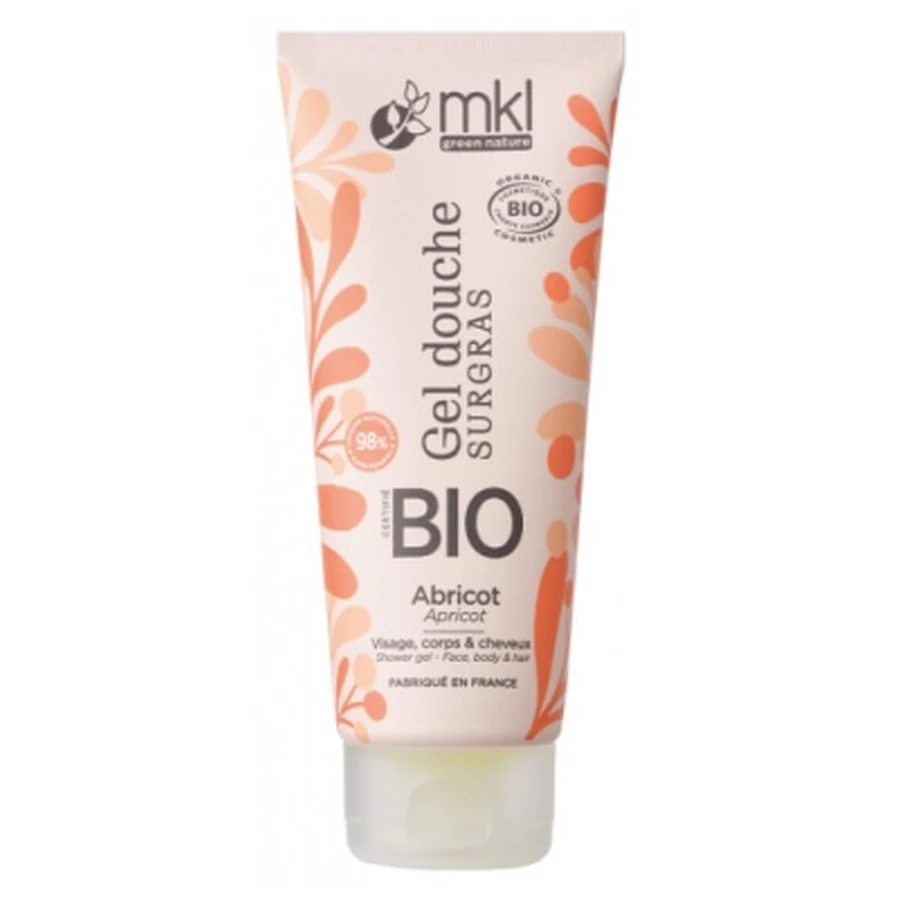 Gel de ducha hidratante de albaricoque ecológico MKL Green Nature, 200 ml