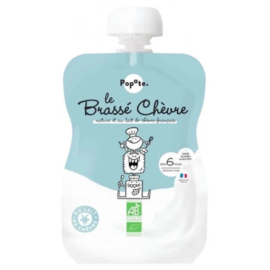 Popote Gourde Le Brassé Ziegenmilchpüree, Bio, für Babys ab 6 Monaten, 100 g