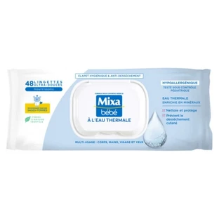 Toallitas con agua termal Mixa Baby, 48 toallitas
